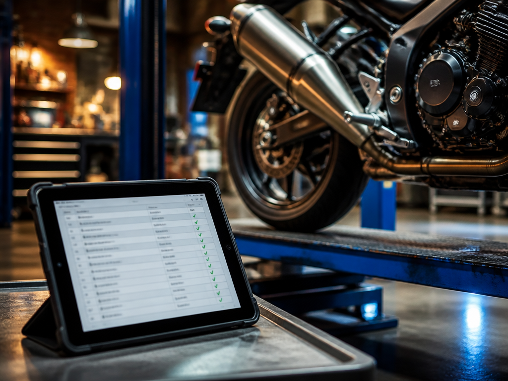 Logging scheduled motorcycle service in Miami