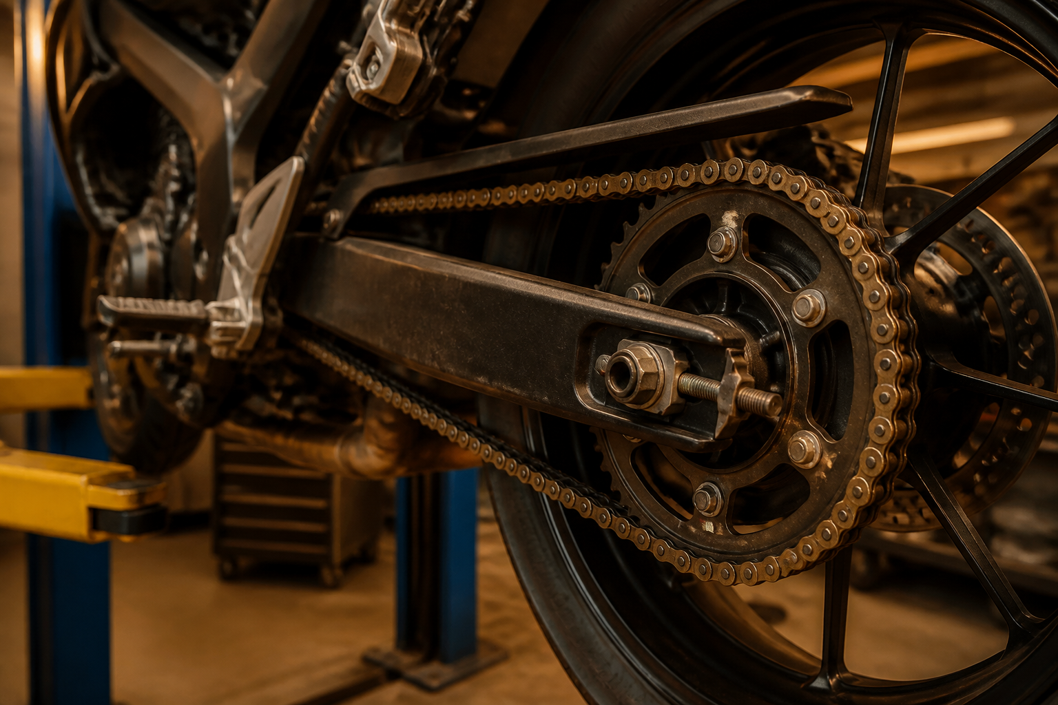 Used motorcycle drivetrain and chassis inspection in Miami