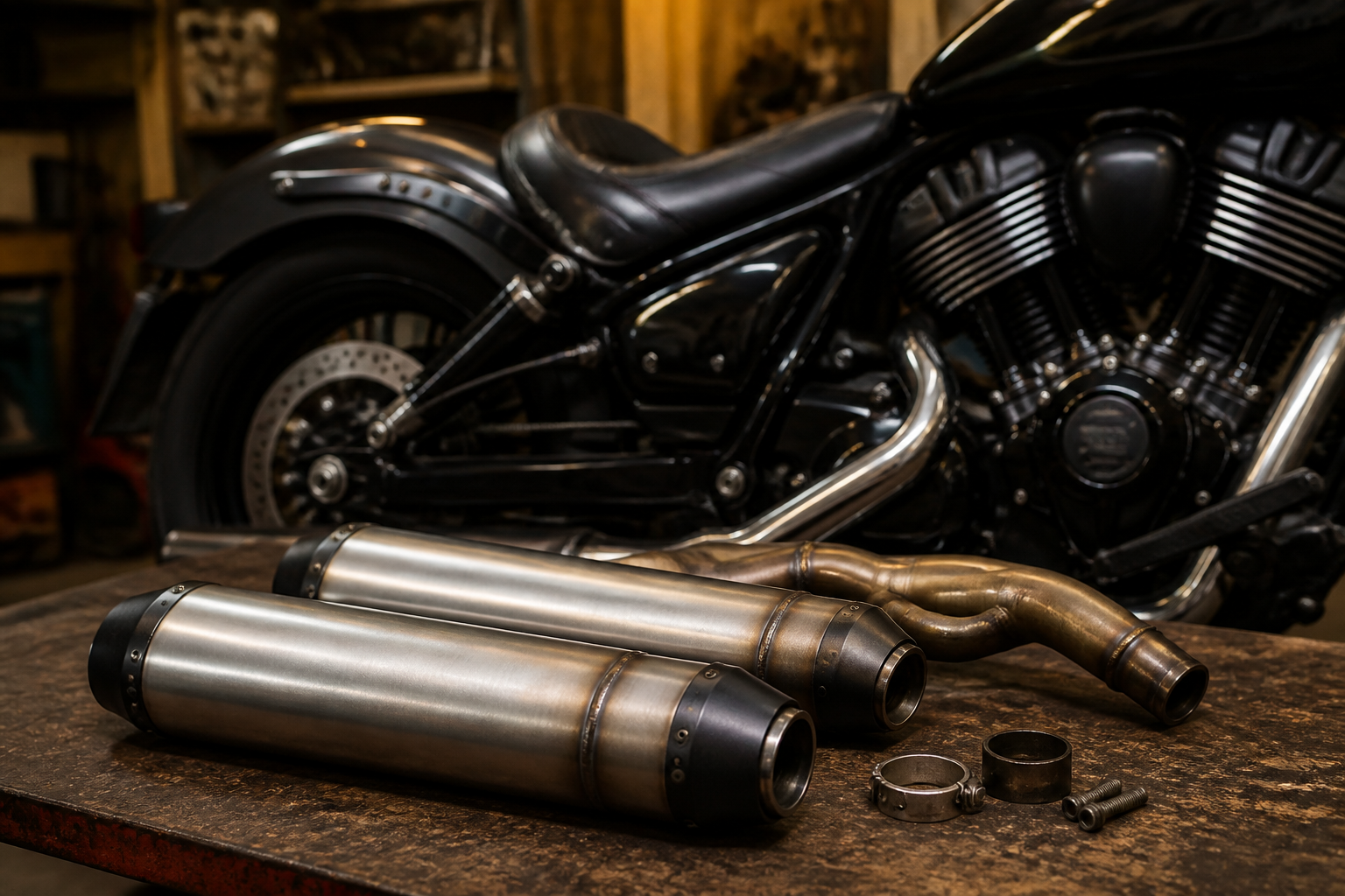 Indian exhaust install in Miami