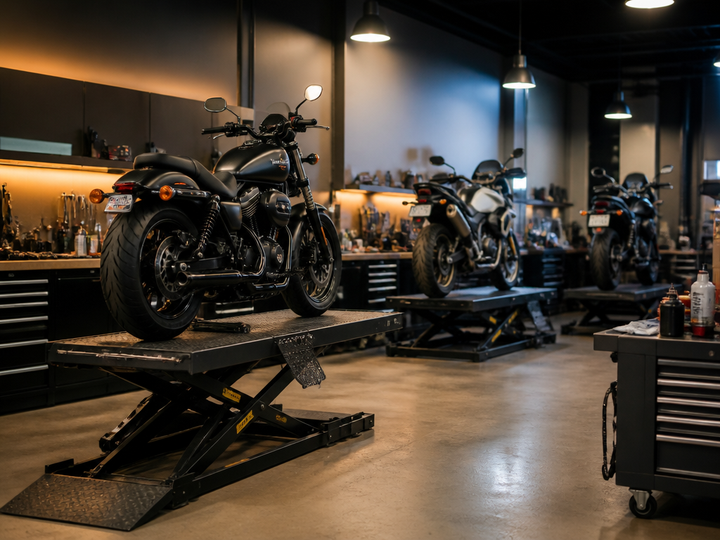 Inside the Biscayne Moto Works shop in Miami
