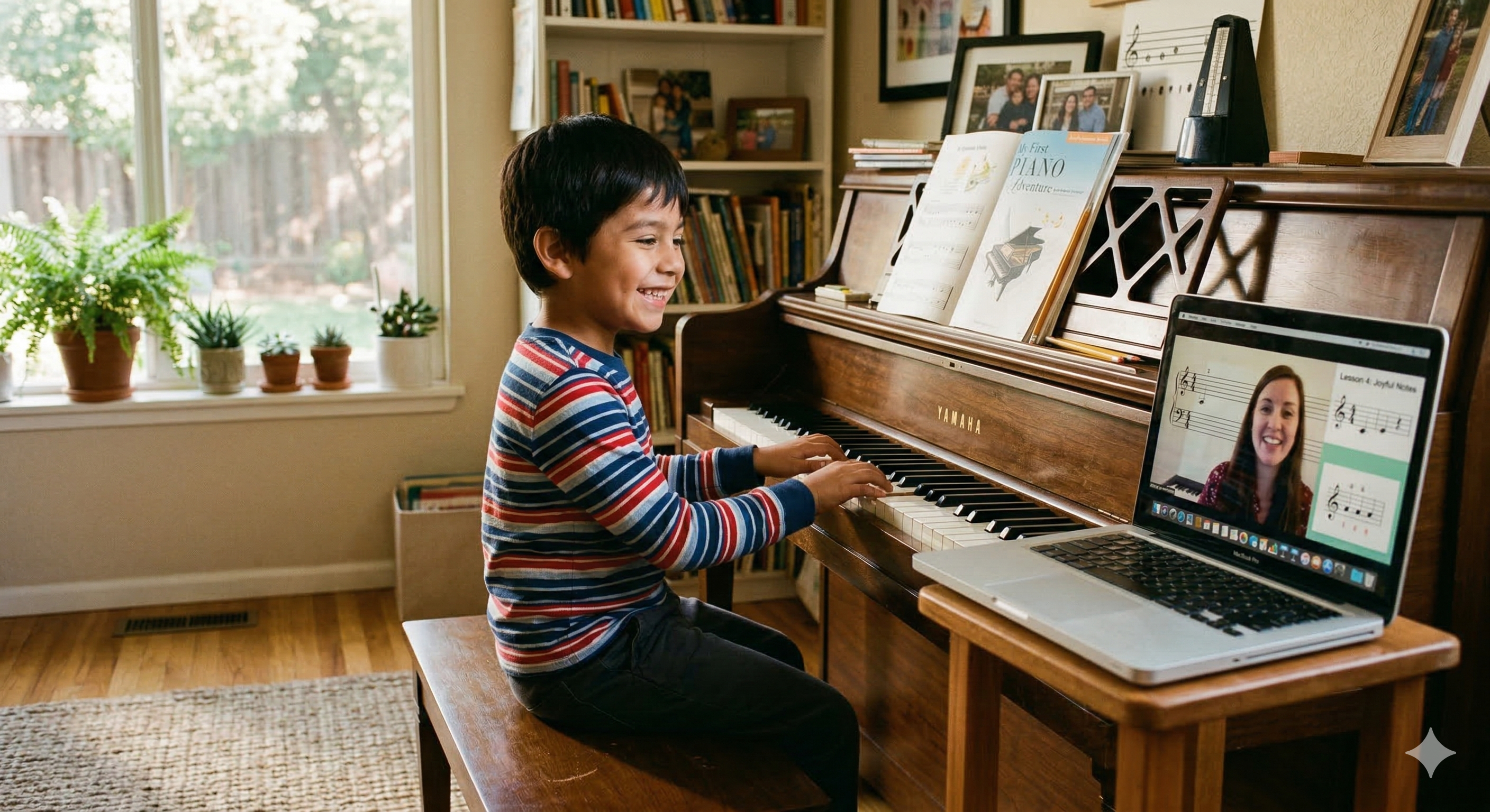 Clases de música online para niños en Estados Unidos que desarrollan concentración, disciplina y confianza desde casa.