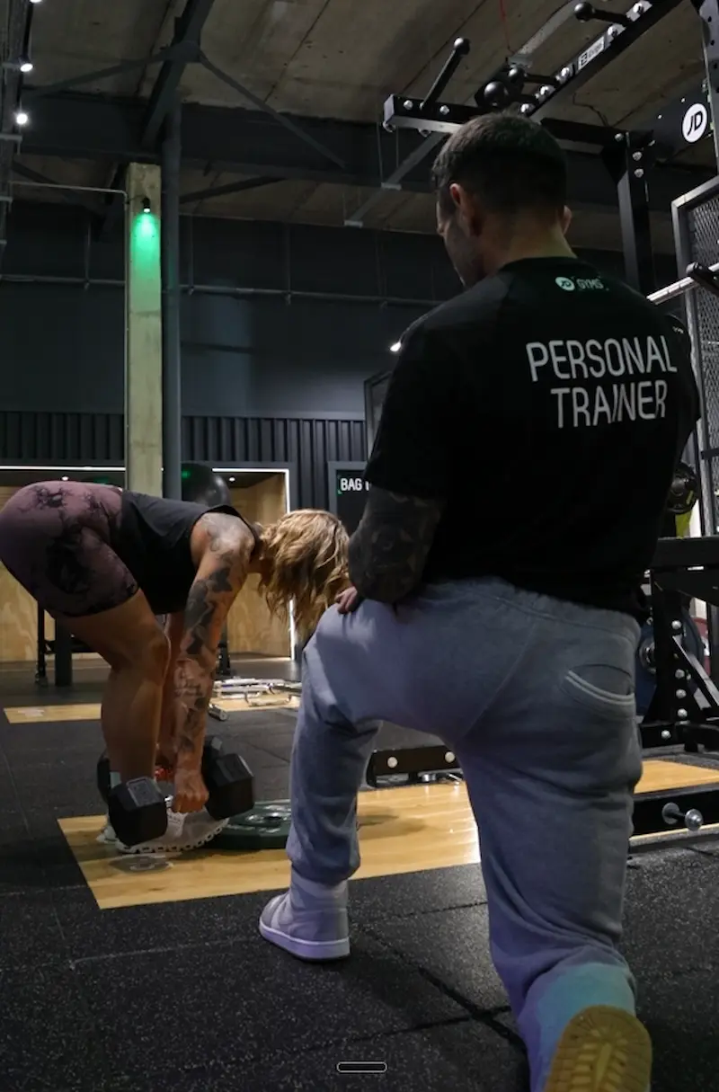 Personal training session on the gym floor at JD Gyms Bitterne