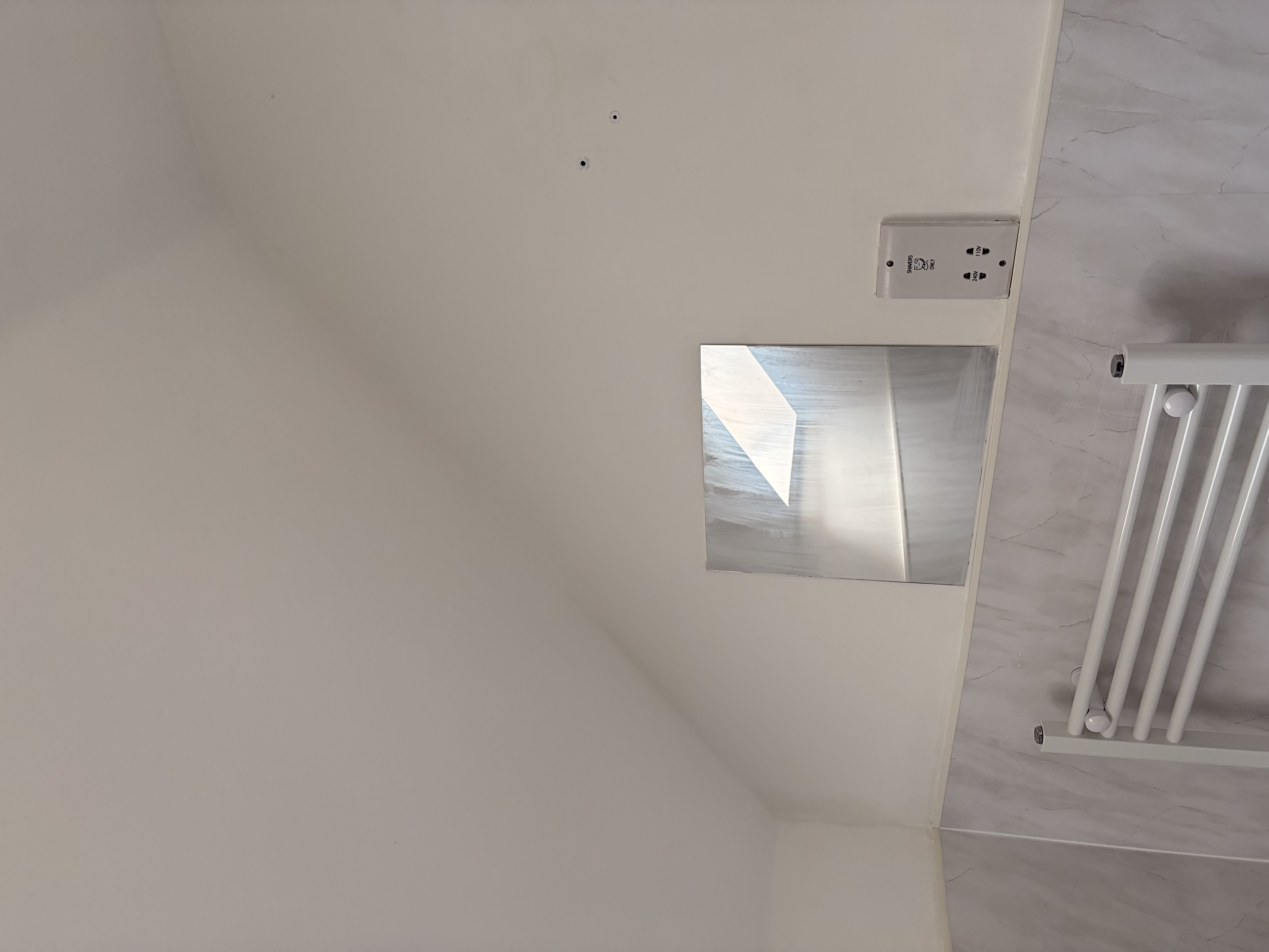 Repainted bathroom ceiling and walls
