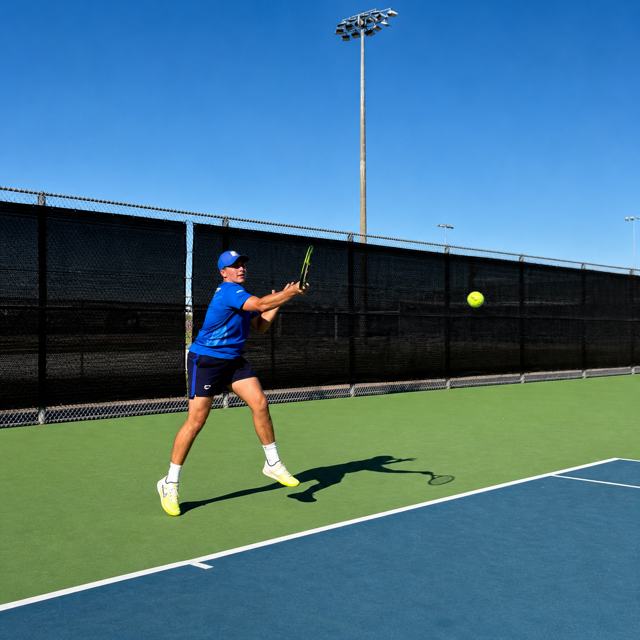 Zenniq Academy tennis player hitting a forehand during structured player development training in Katy Texas