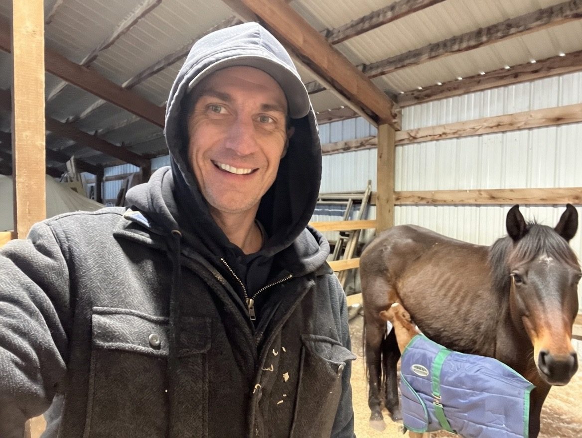 Brad Smith, founder of Aforgio, in a barn in Saint Ignatius, Montana