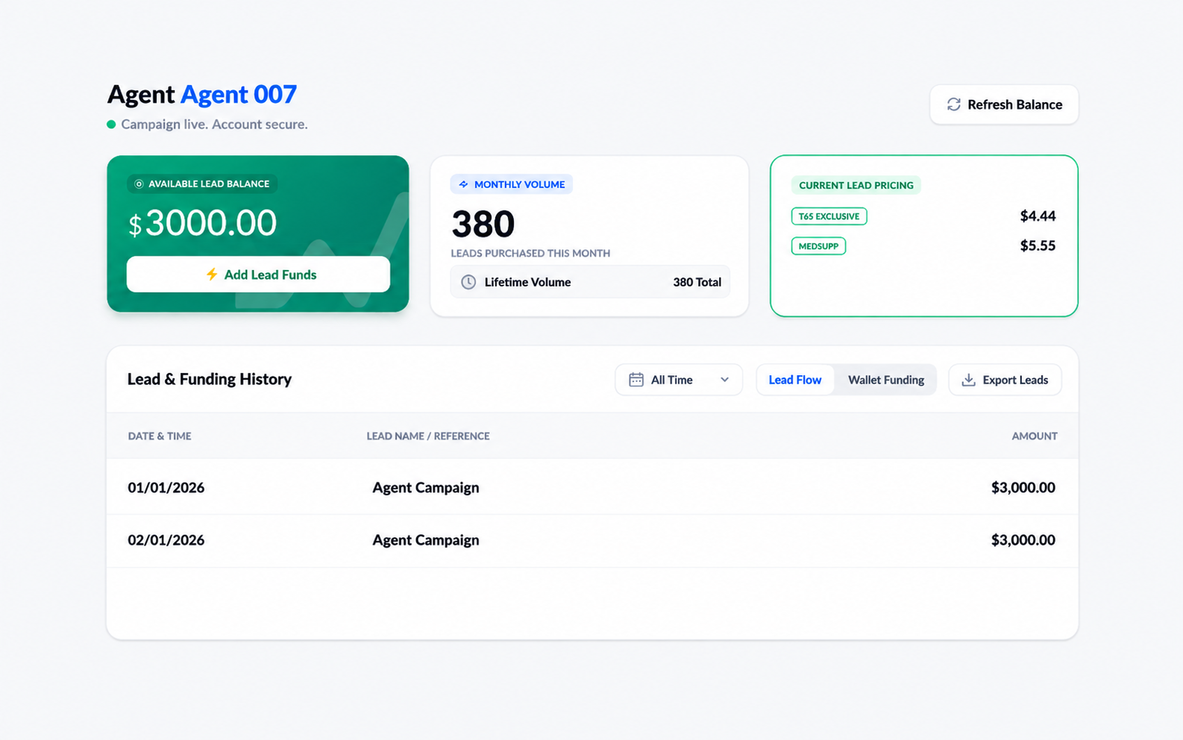 Reporting Screenshot