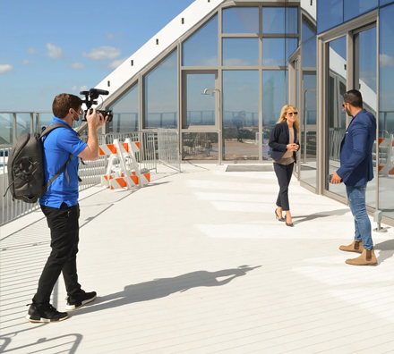 On location filming in Miami