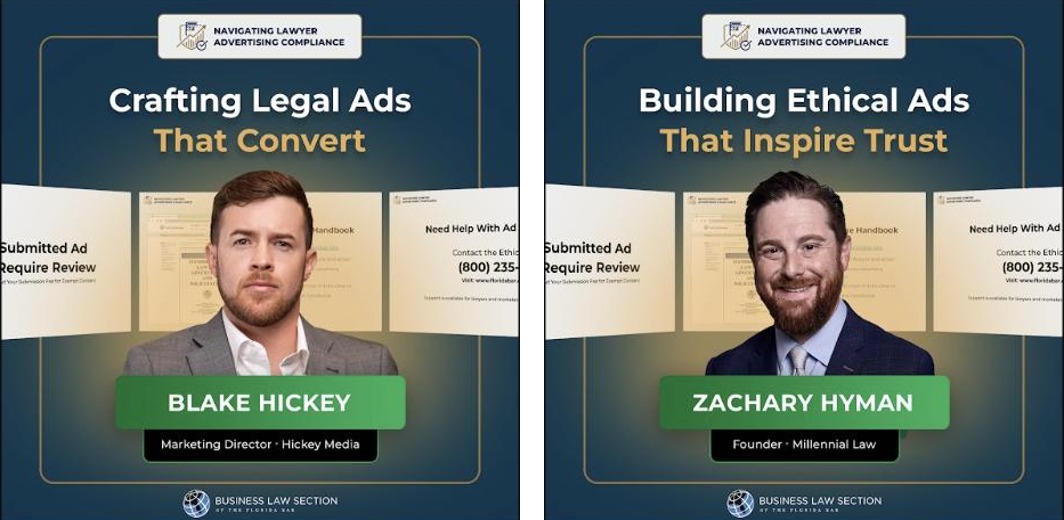 Speaker promo cards for Blake Hickey and Zach Hyman from Episode 1