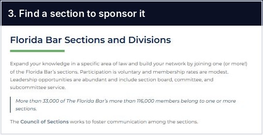The Florida Bar's Sections and Divisions page