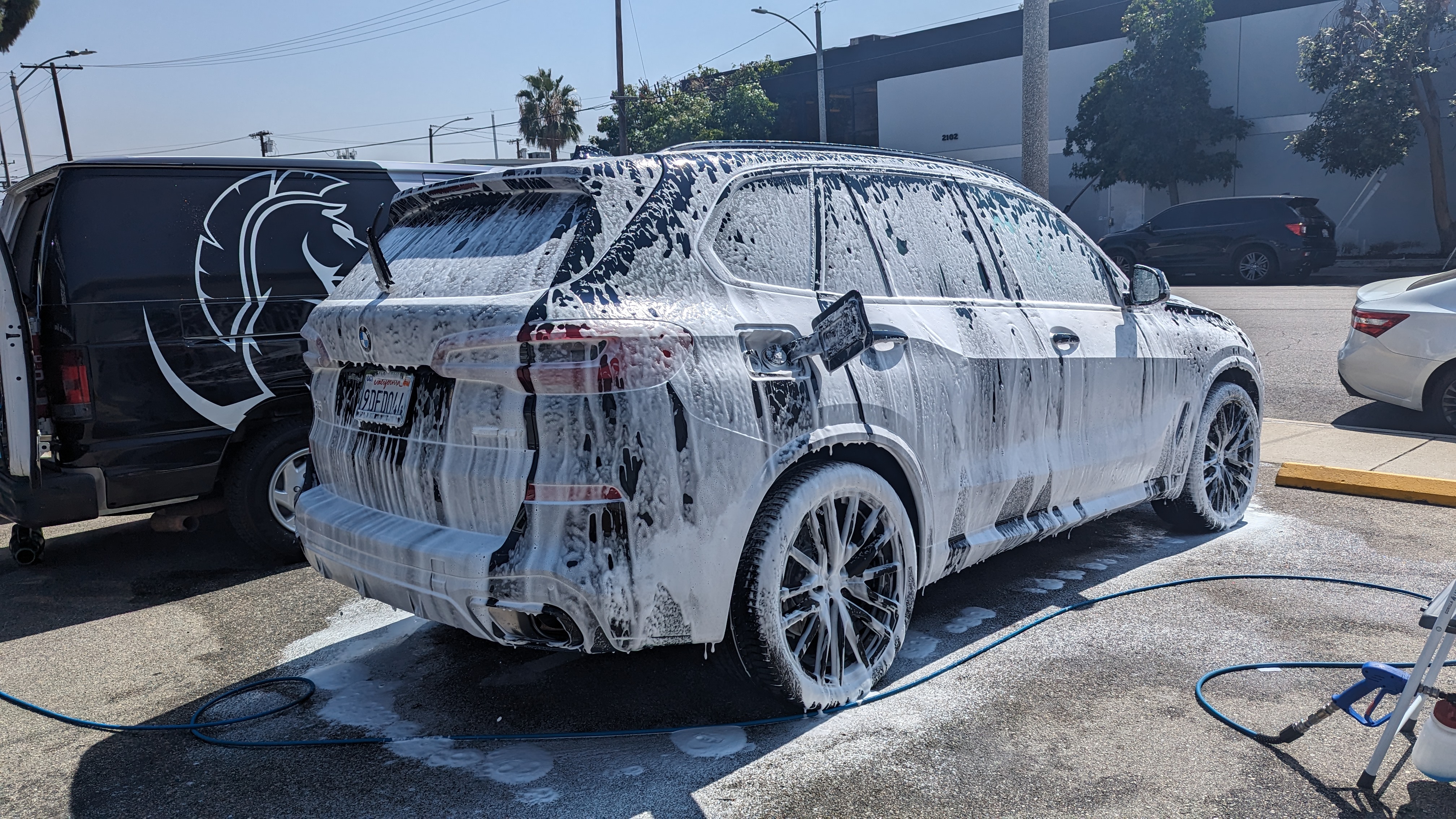 Exterior clean and protect result — paint decontamination SiO2 ceramic sealant mobile detailing Valley Village