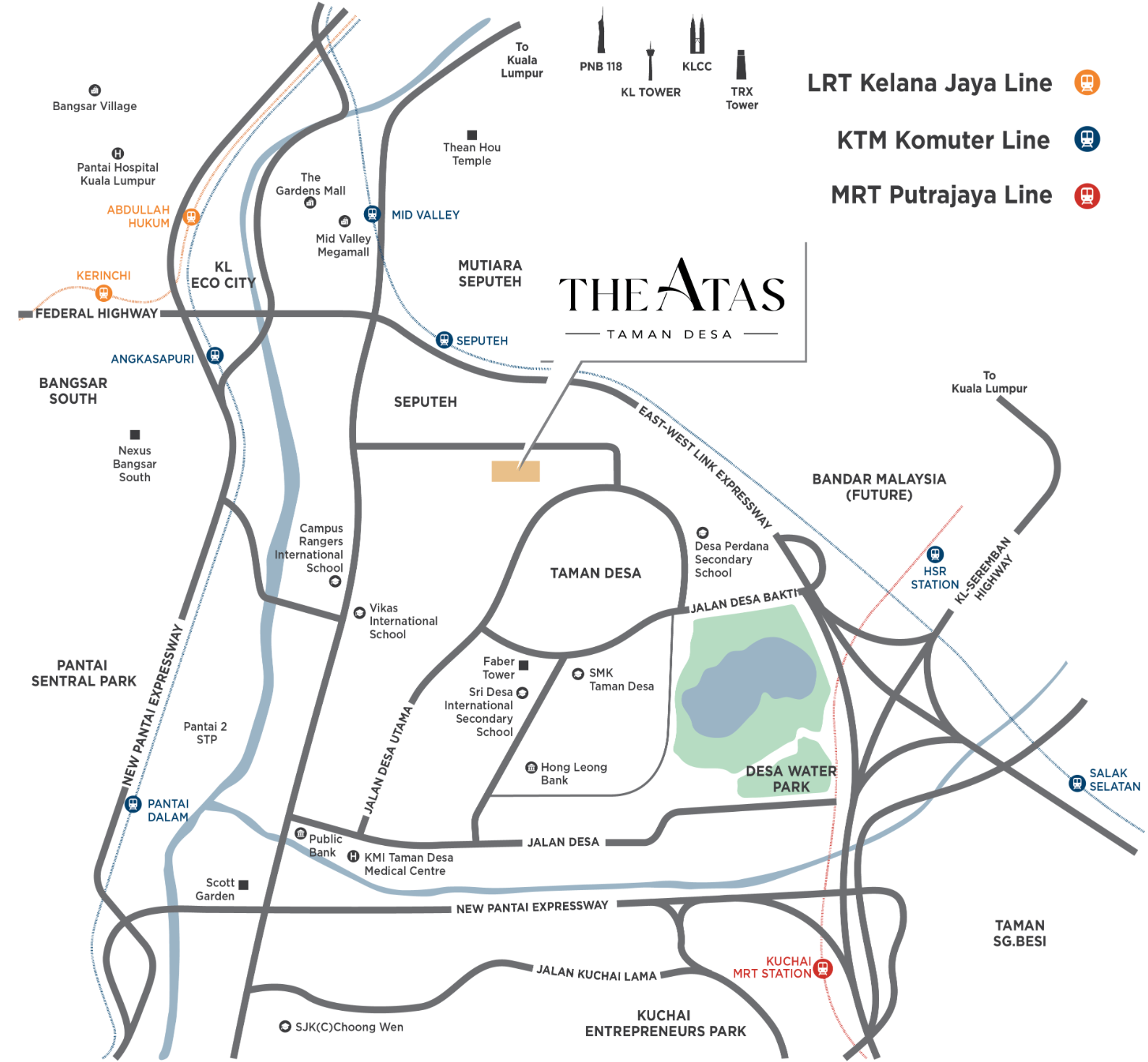 The atas taman desa location