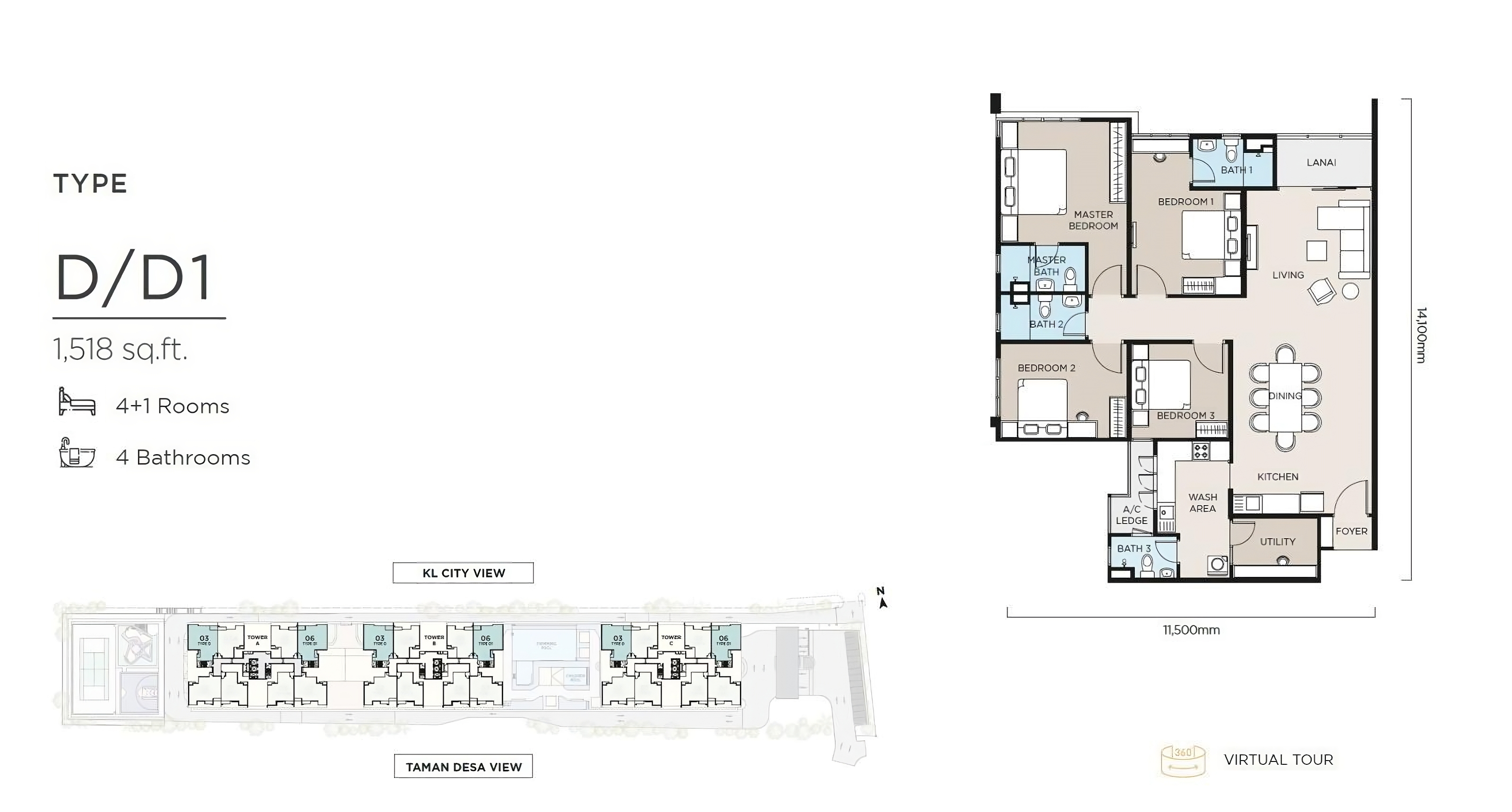 The atas taman desa type d layout