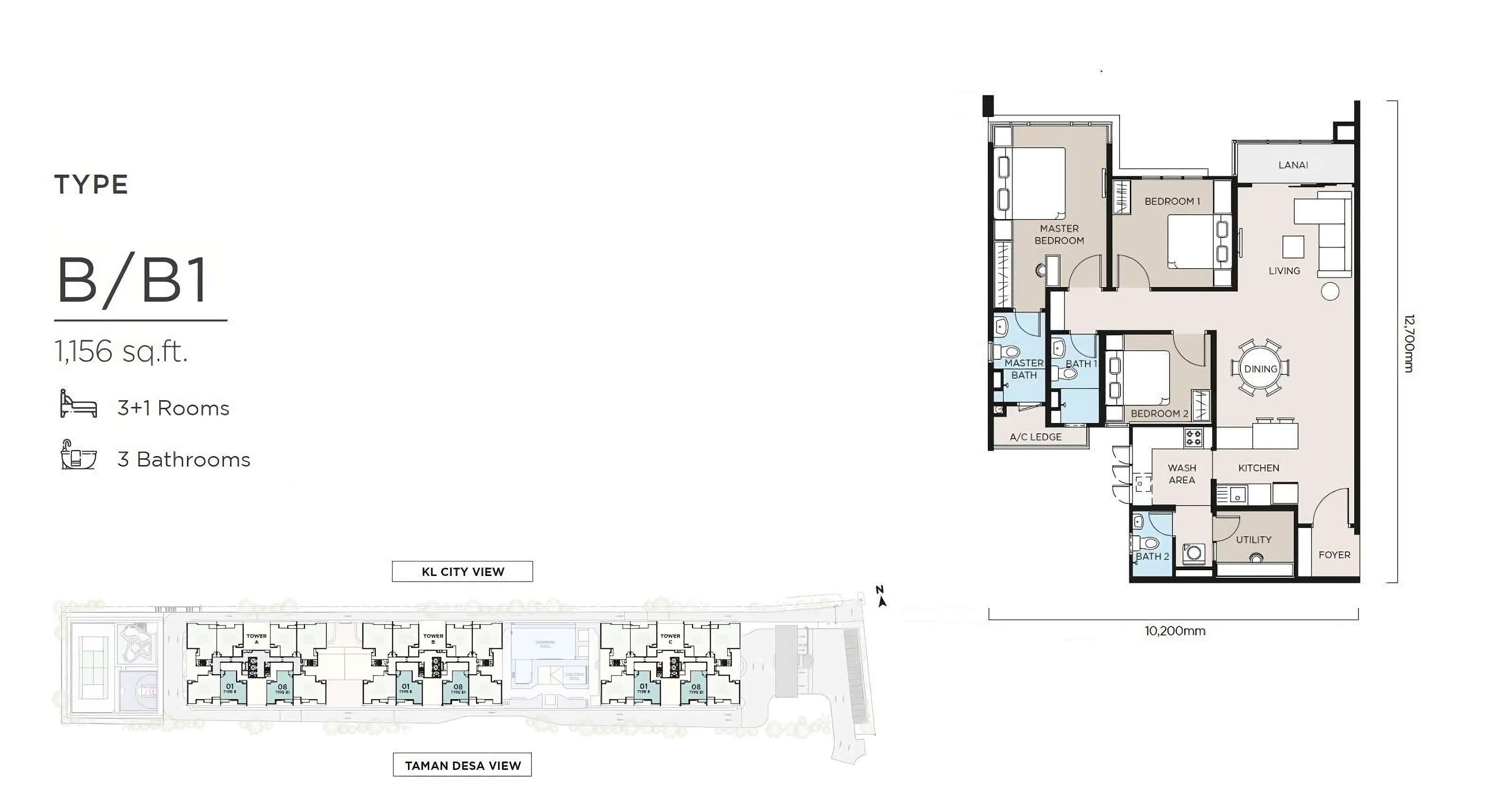 The atas taman desa type b layout