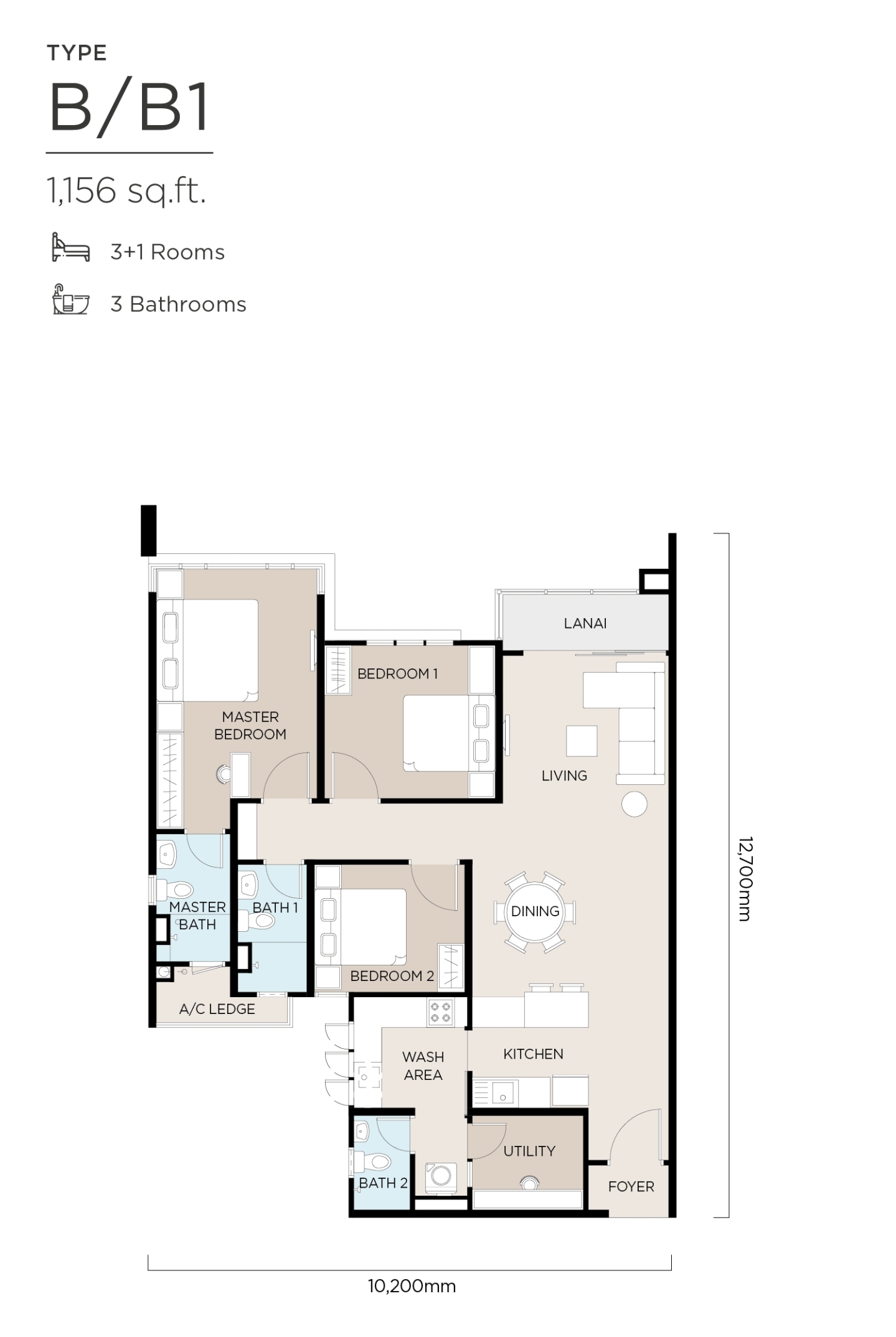 The atas taman desa type b layout