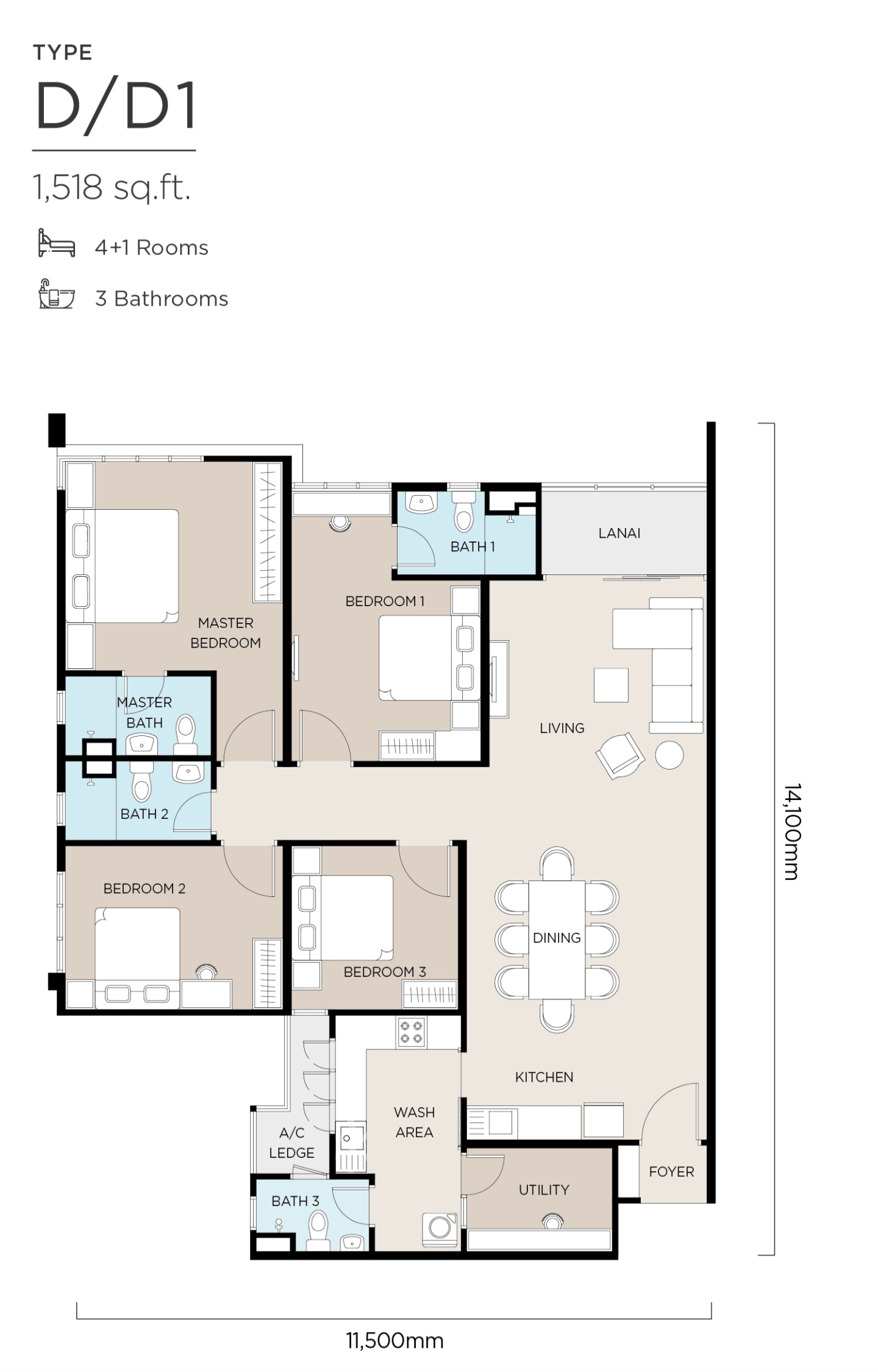 The atas taman desa type d layout