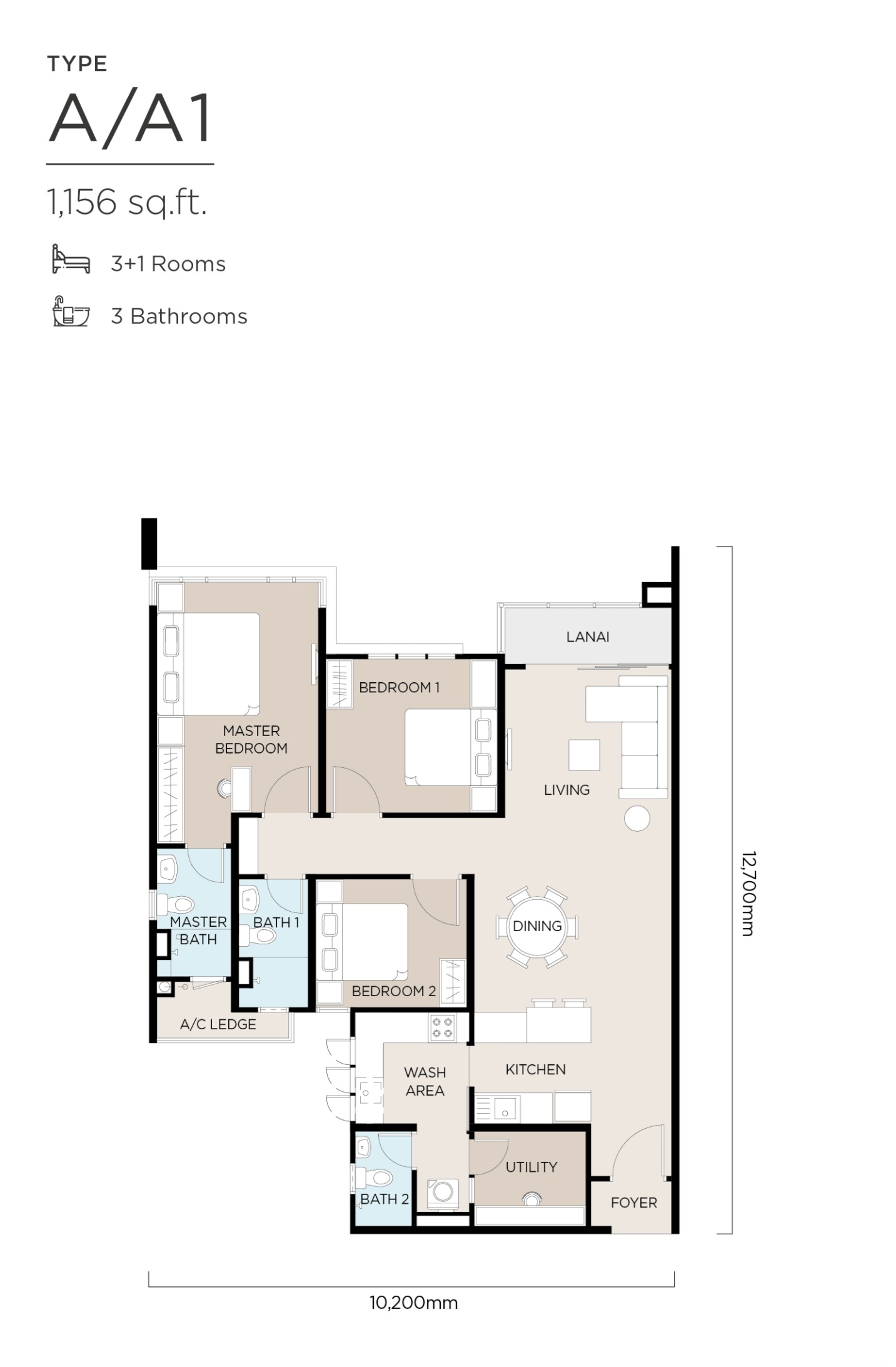 The atas taman desa type a layout