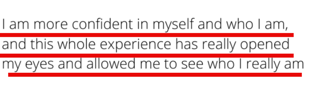 Student testimonial: more confident in myself