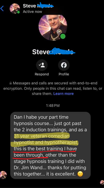 Steve, 31-year veteran hypnotherapist