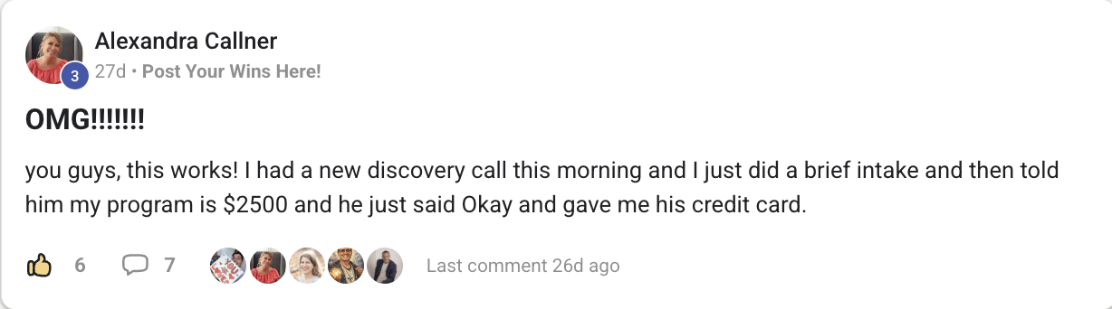 Client testimonial