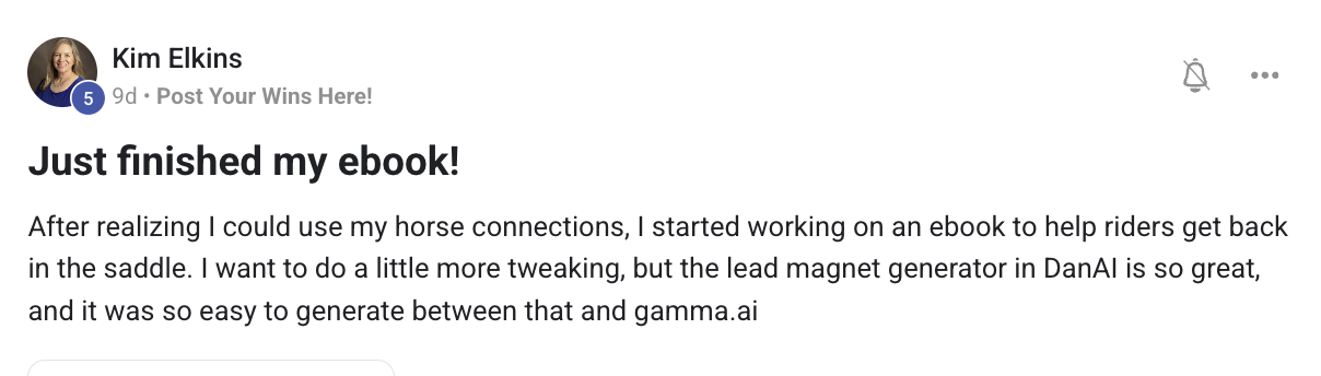 Client testimonial