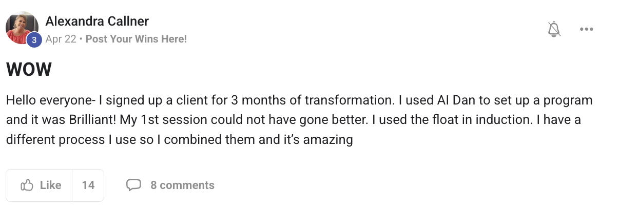 Client testimonial