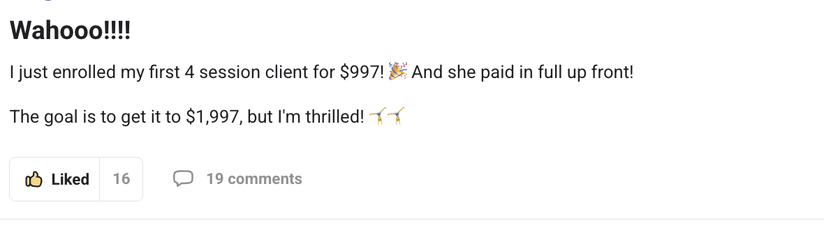Client testimonial