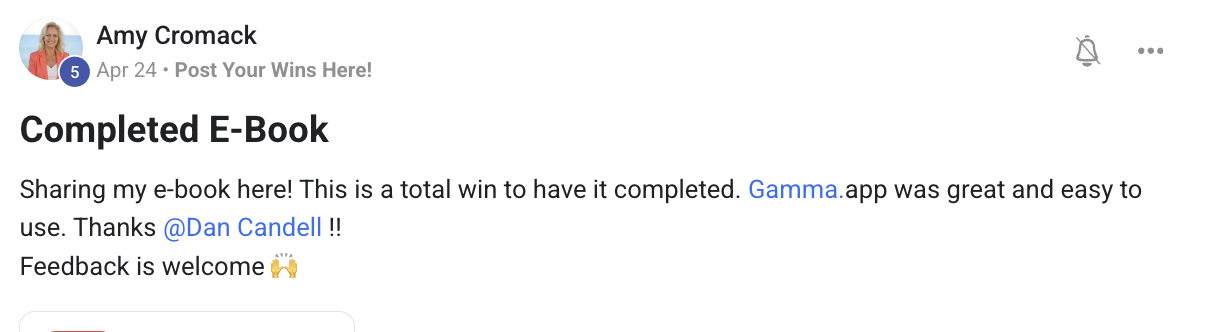 Client testimonial
