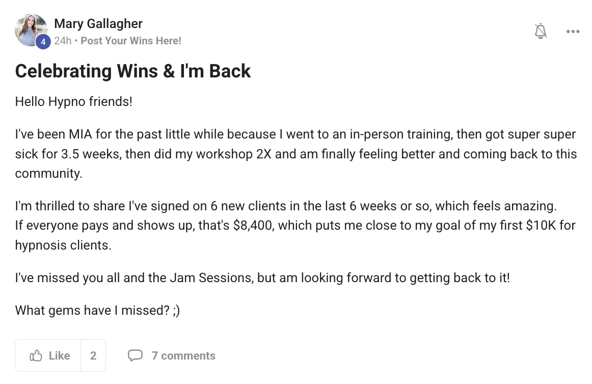 Client testimonial