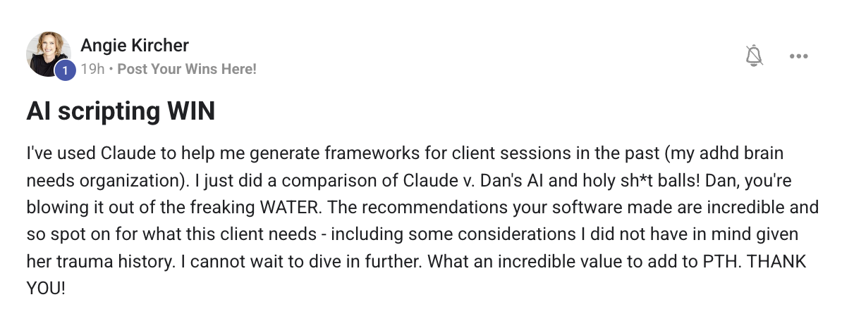 Client testimonial