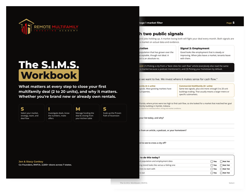 The S.I.M.S. Workbook cover and page 5