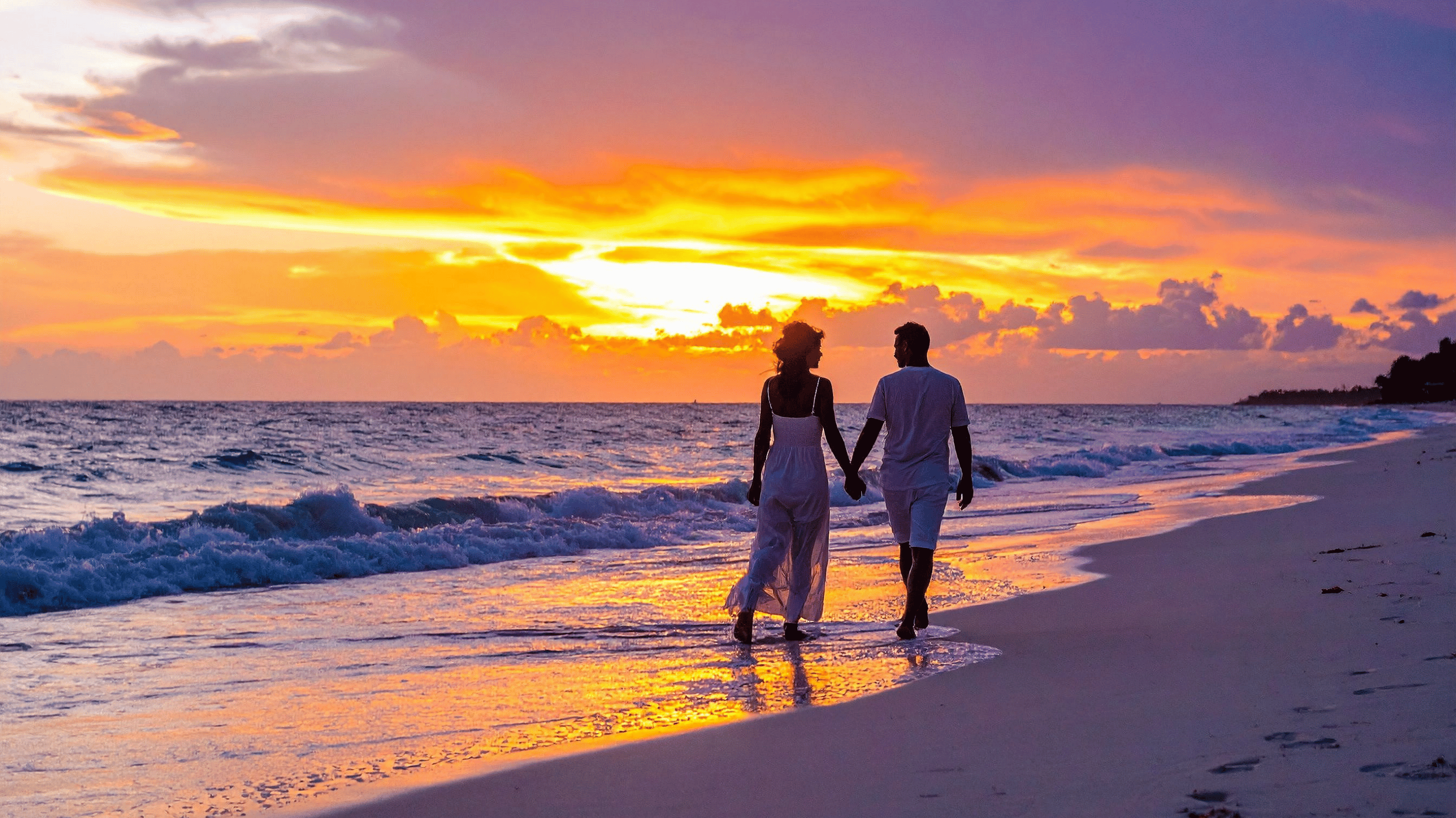 Couple walk holding hands Couple walk holding hands