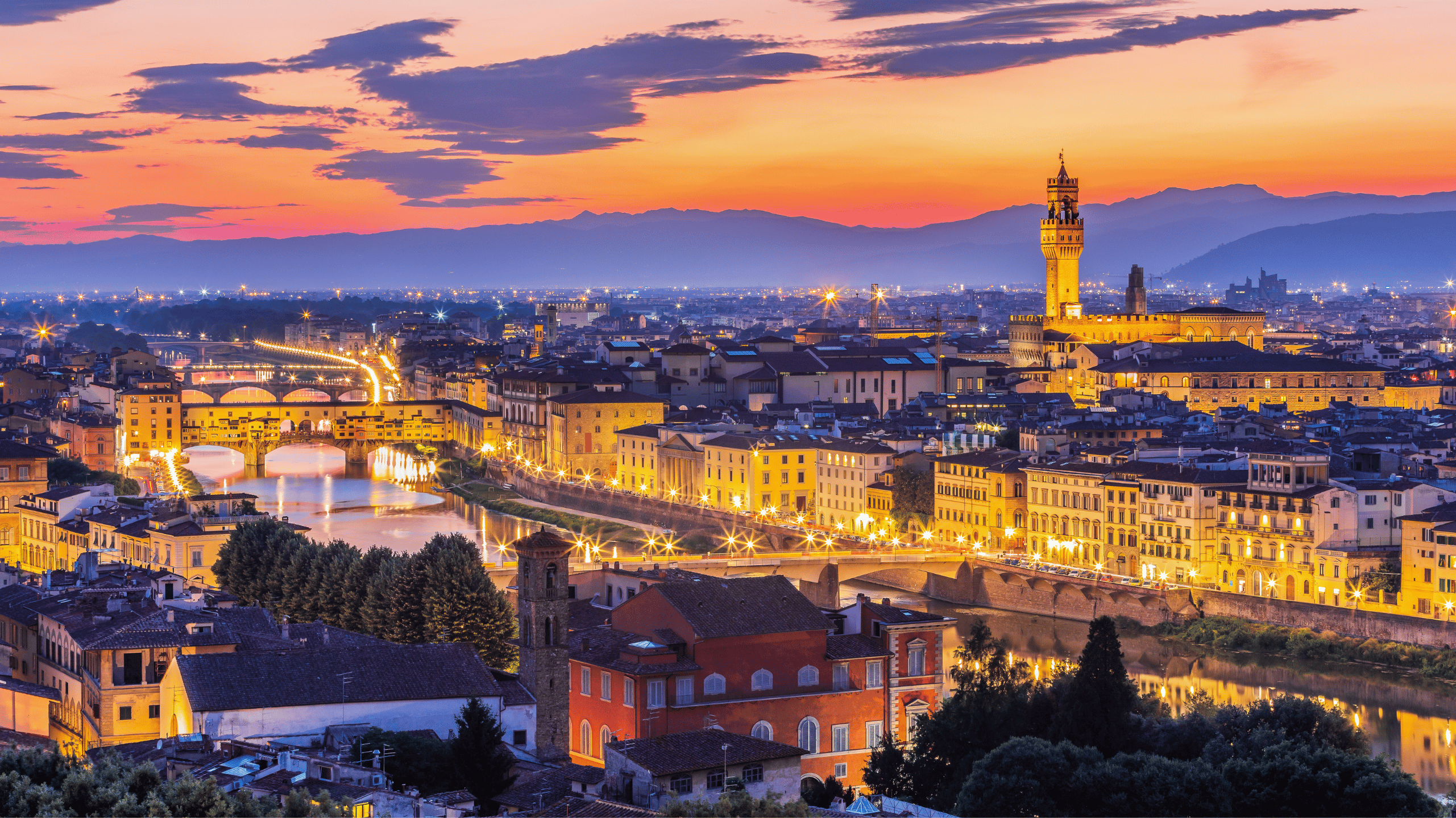 Florence skyline sunset