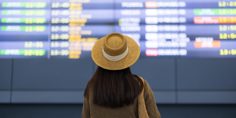 Checking flight schedules