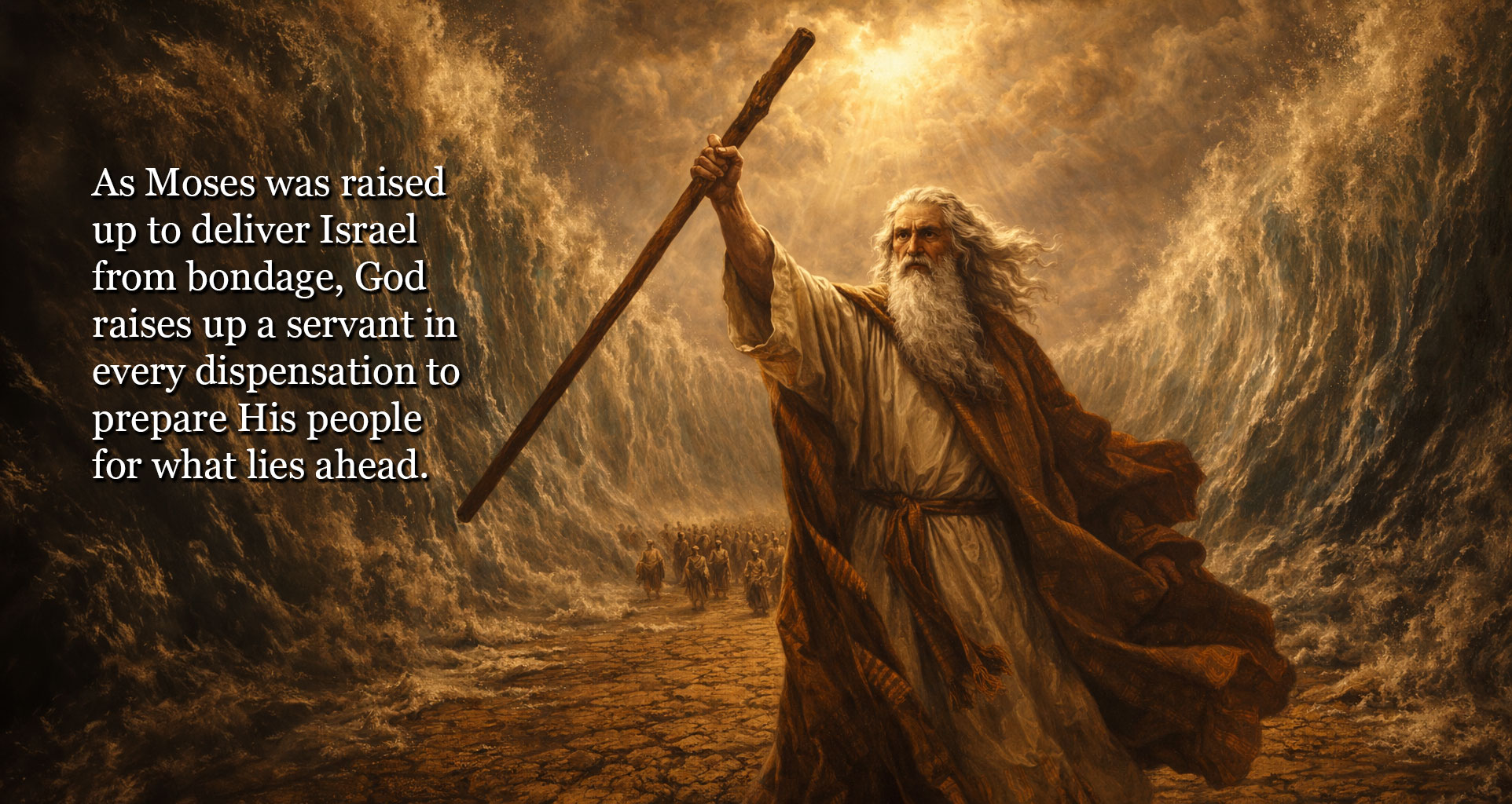 Moses parting the Red Sea