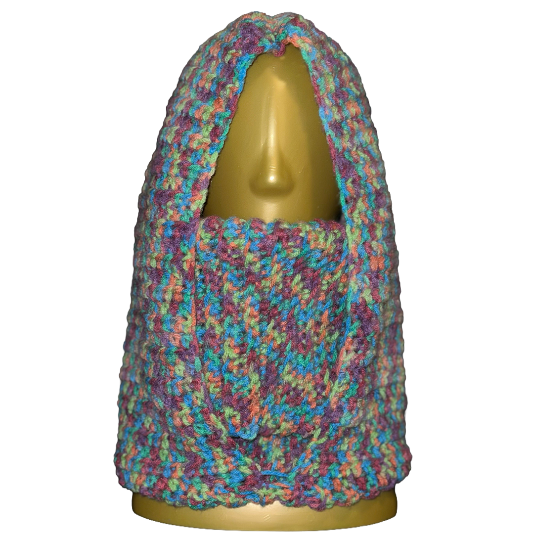 Crochet hoods and cowls
