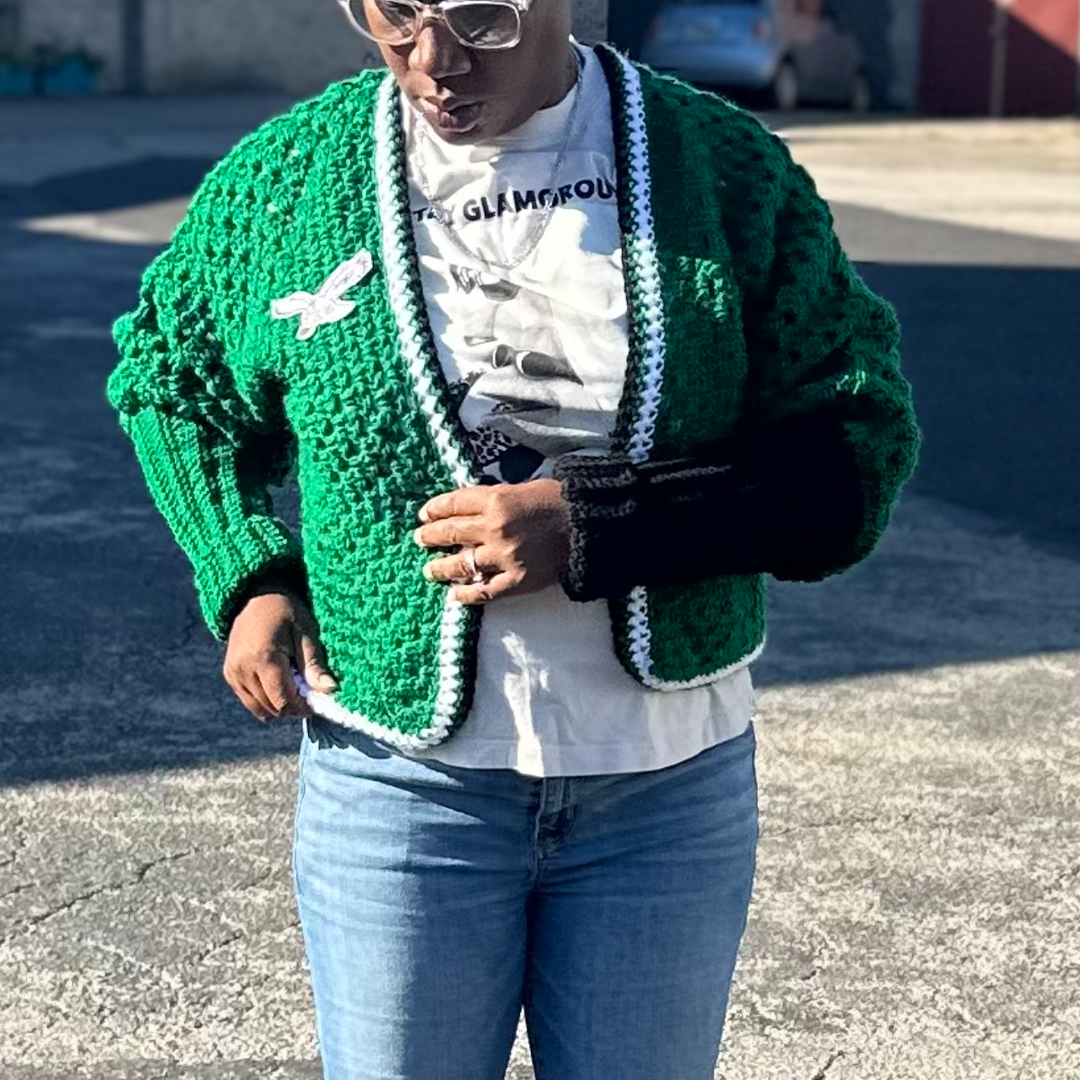 Knotted Stringz handmade crochet cardigan