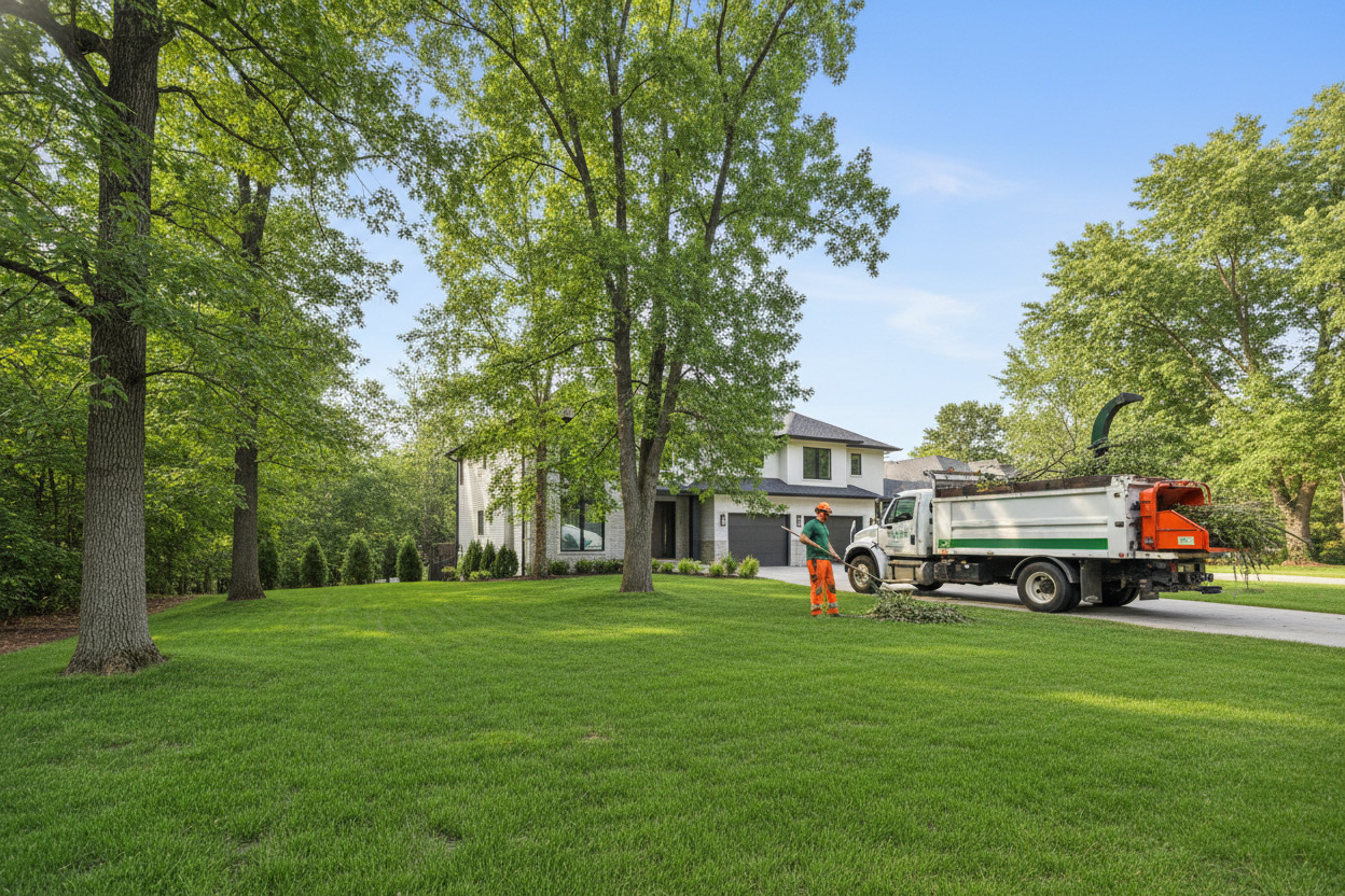 Beautifully finished landscape after professional tree service