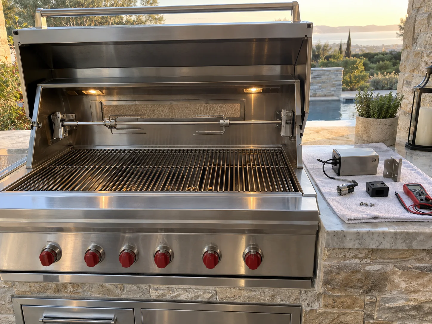 Wolf OG54 outdoor grill rotisserie system repaired