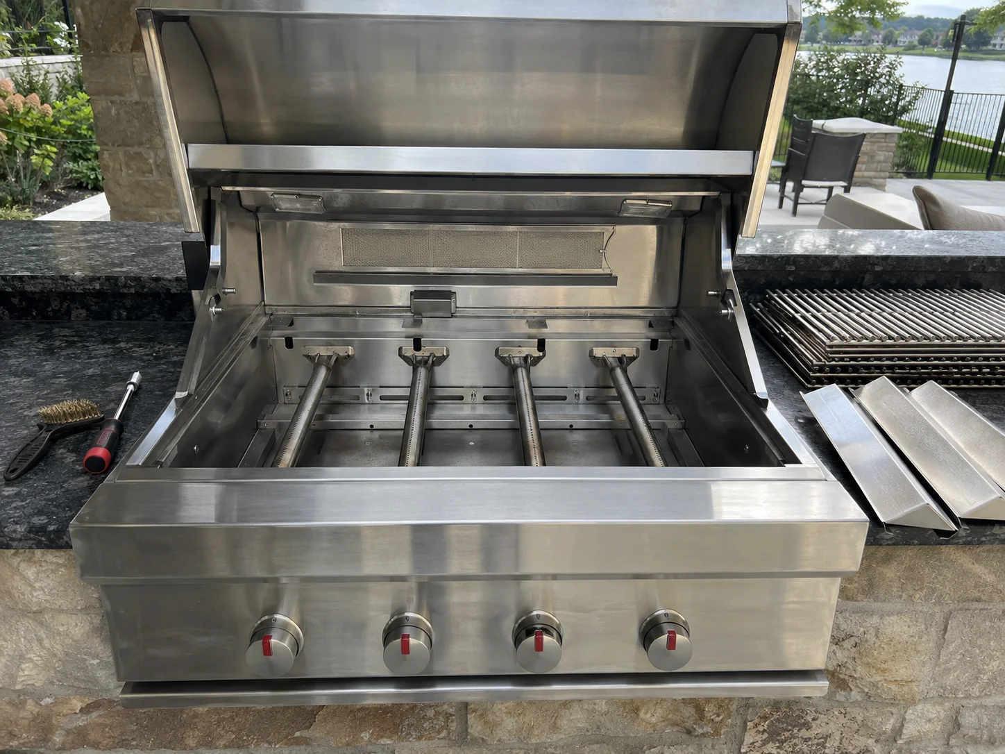 Wolf OG36 outdoor grill after burner service
