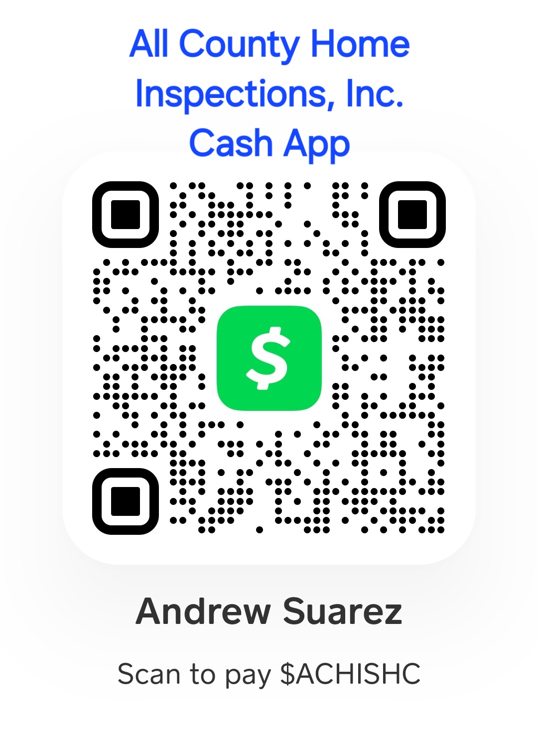 Cash App QR code for $ACHISHC