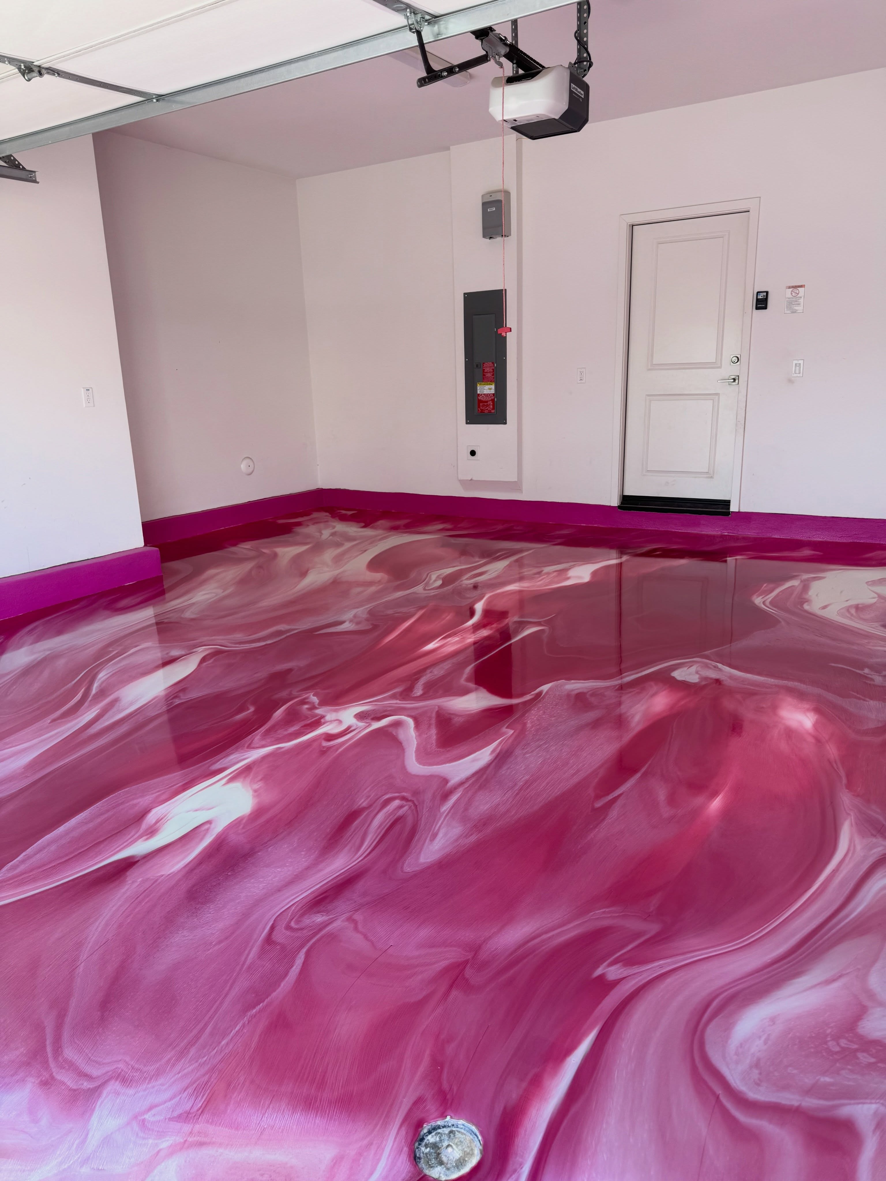 Pink & pearl metallic epoxy flooring installed by ORIX