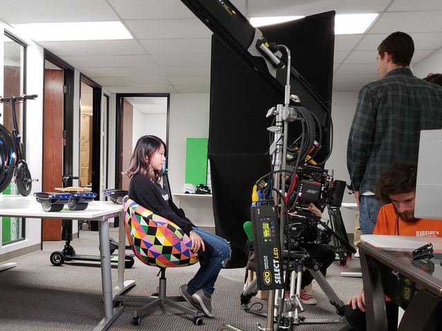Behind the scenes filming T-Pain's School of Business at the Scooterboard office