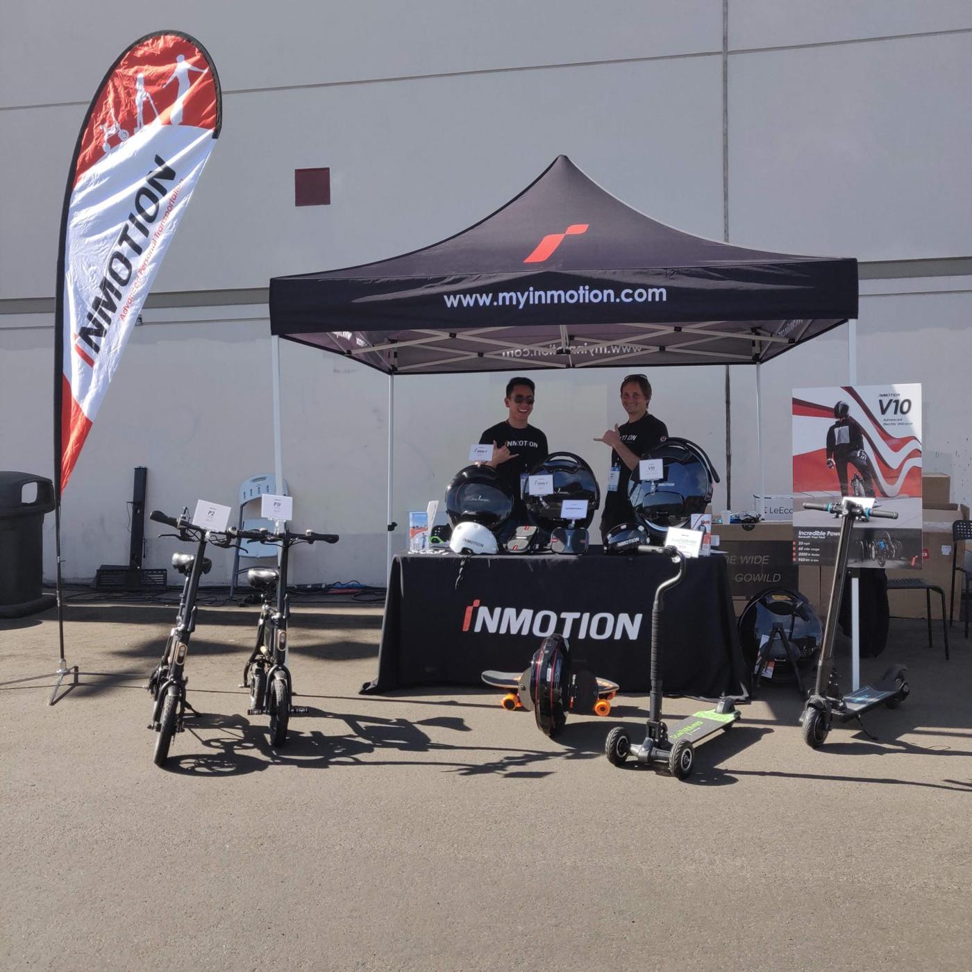 Bridgeworks team staffing the InMotion booth at an outdoor US event
