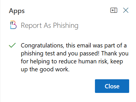 Practice email confirmation popup