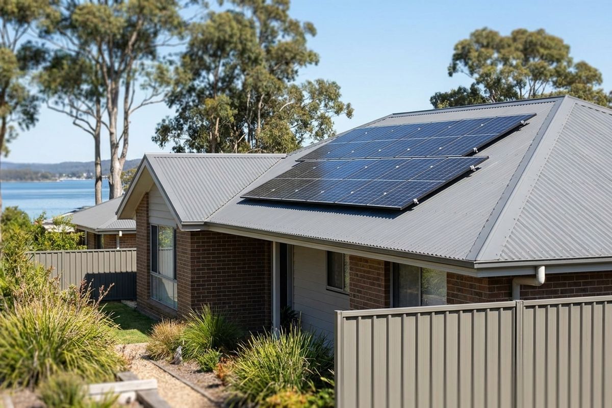 Solar panel installation on a Woy Woy peninsula home