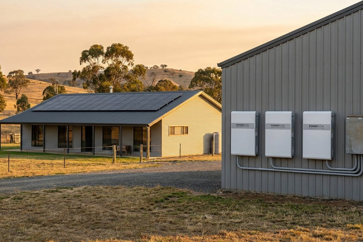 Off-grid hybrid battery system on a rural Central Coast property