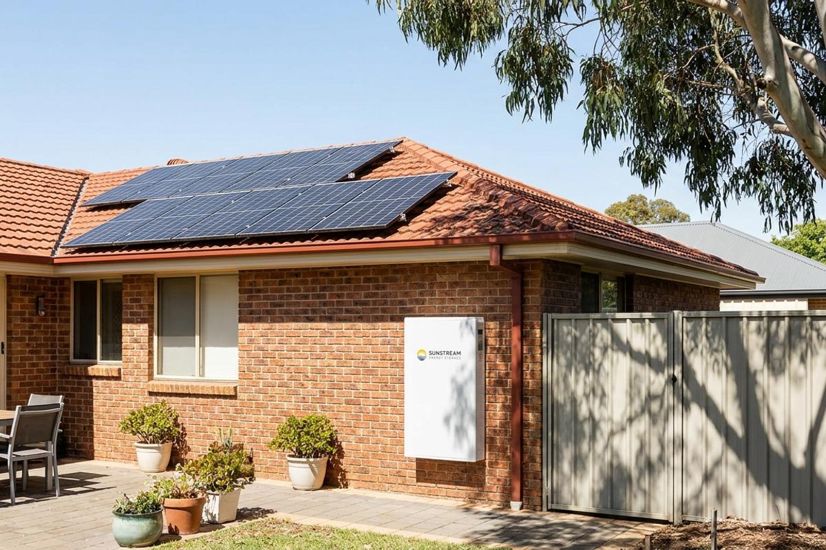 Solar panels and home battery working together on a Central Coast house