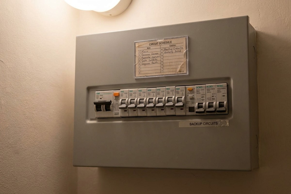Backup circuit configuration on a battery-ready switchboard, Central Coast