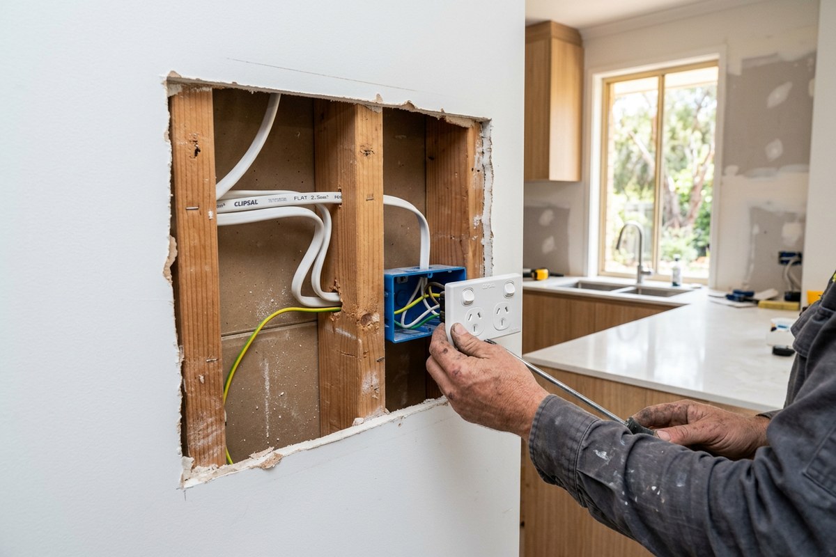 Renovation rewire in a Terrigal kitchen