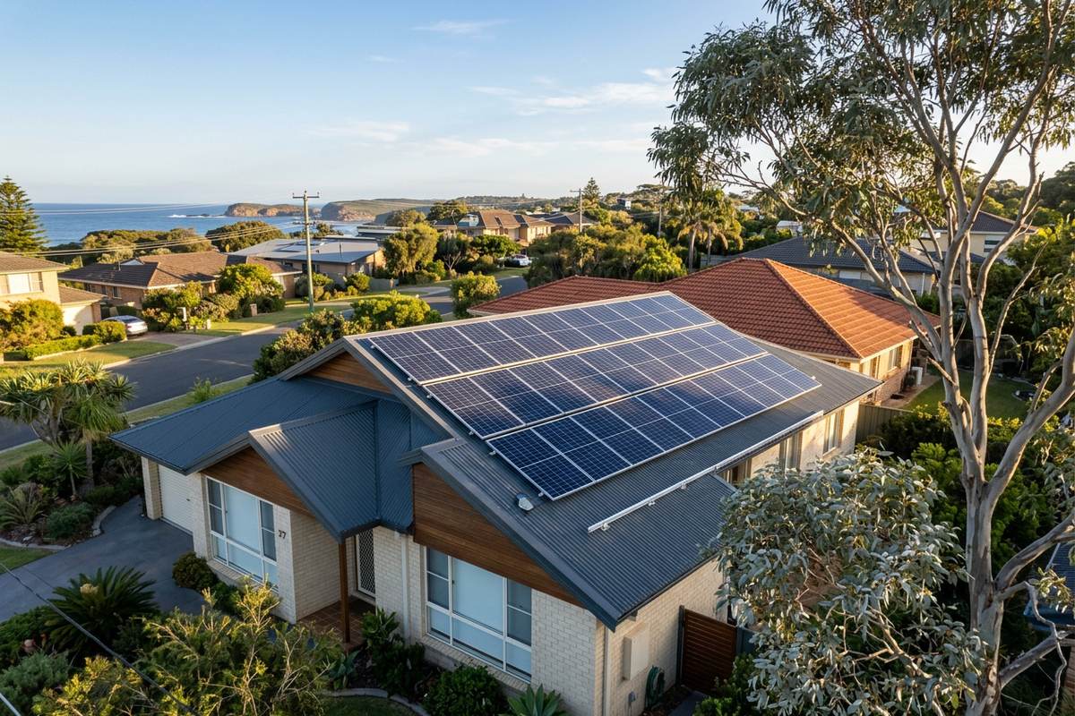 Completed rooftop solar installation on a Terrigal home